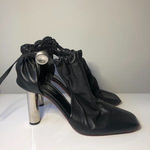 Proenza Schouler square toe ruched nappa sandals